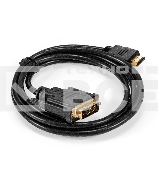 Кабель HDMI-DVI-D ExeGate EX-CC-HDMIM-DVI2M-1.5 (19M/(24+1)M, dual link, 1,5м, позолоченные контакты)