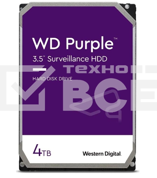 Жесткий диск Western Digital 4TB 5400rpm Purple (WD43PURZ) {Serial ATA III, 256Mb, 3.5