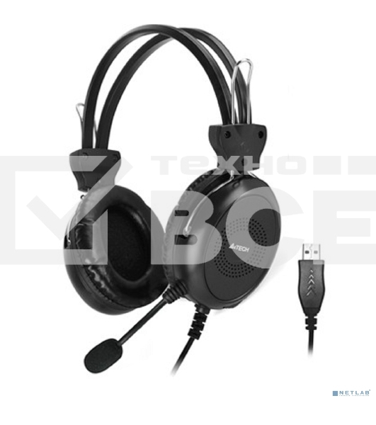Наушники с микрофоном A4Tech HU-30 черный 2м накладные USB оголовье