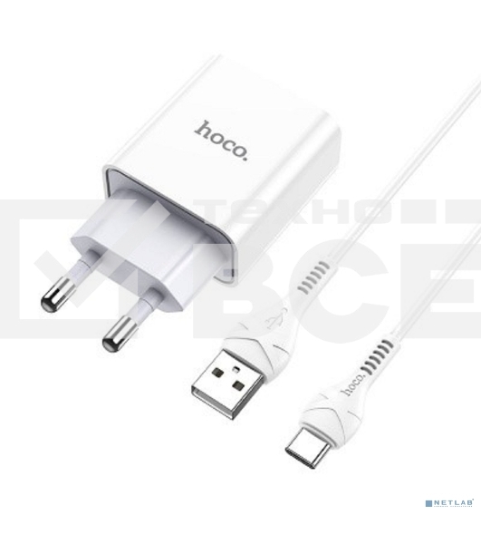 Сетевое зарядное устройство + Кабель Type-C HOCO HC-27961 C81A/ 1m/ 1 USB/ Выход: 10.5W/ белый