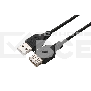 Кабель GoPower удлинитель USB2.0 (m)-USB (f) 1.5м ПВХ черный в пакете (1/200)