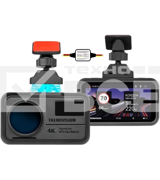 Видеорегистратор TrendVision TDR-725 Real 4K Max черный 8Mpix 2160x3840 2160p 170гр. GPS NT96670