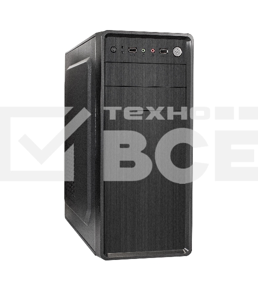 Компьютерный корпус Miditower ExeGate XP-401-400W-12 (ATX, БП XP400 с вент. 12см, 2*USB, аудио, черный)