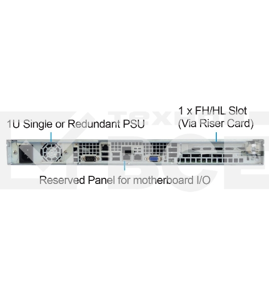 Серверный корпус Ablecom 1U chassis; Mini-ITX, Micro-ATX, ATX MBs; 4 x 3.5'' hsb; 2 x USB; 1 x COM port (Front); 1 x FH expantion slot; 600W (1+1) (80 Plus Platinum); no rails