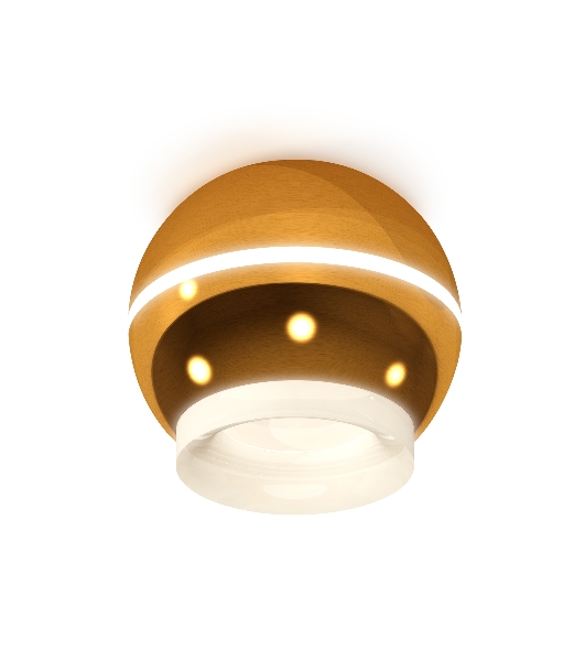 Светильник Ambrella Light XS1105030 PYG/FR золото желтое полированное/белый матовый MR16 GU5.3 LED 3W 4200K (C1105, N7165)