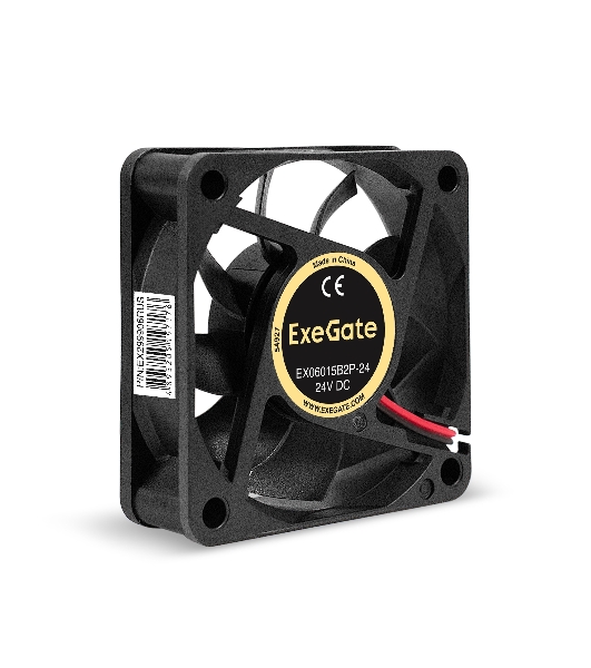 Вентилятор 24В DC ExeGate EX06015B2P-24 (60x60x15 мм, 2-Ball (двойной шарикоподшипник), 2pin, 5000RPM, 35dBA)