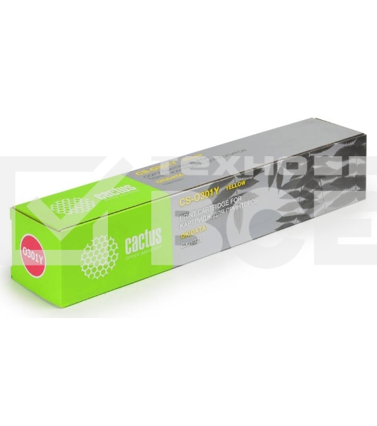 Картридж лазерный Cactus CS-O301Y жёлтый (1500 стр.) для OKI C301/321