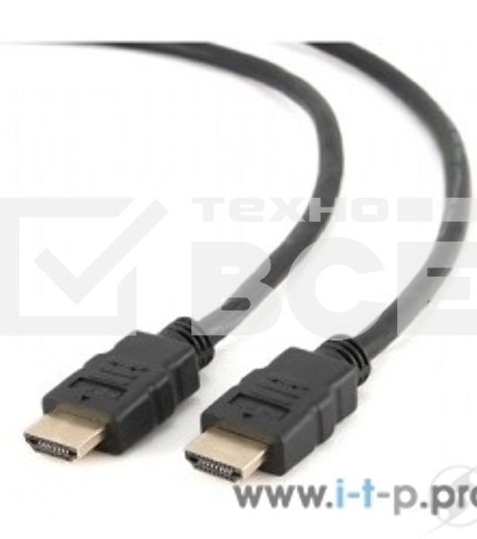 Кабель Cablexpert HDMI CC-HDMI4-1M, 19M/19M, v2.0, медь, позол.разъемы, экран, 1м, черный, пакет
