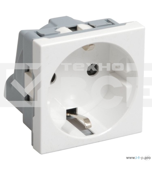 Розетка Iek (CKK-40D-RSZB2-K01-K) РКС-20-30-П-К Розетка с з/к 2к (на 2 модуля) ПРАЙМЕР белая