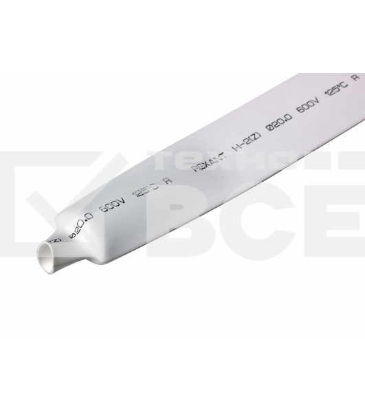 Термоусаживаемая трубка Rexant 20,0/10,0 мм, белая, упаковка 10 шт. по 1 м