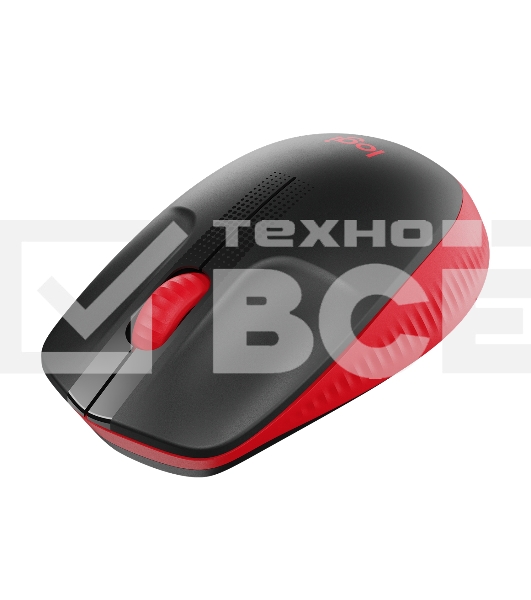 Мышь беспроводная Logitech M190 черный/красный, 1000 dpi, радиоканал, USB, кнопки - 3