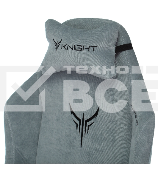 Кресло игровое Knight N1 Fabric серо-голубой Light-28 с подголов. крестовина металл