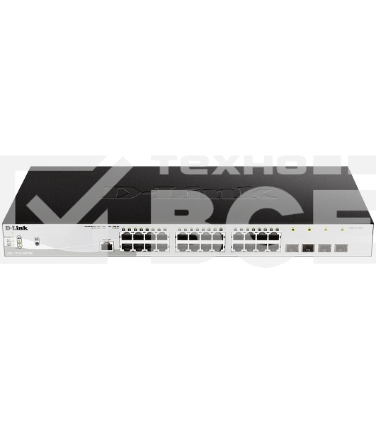 Коммутатор D-Link Gigabit Smart Switch with 24 10/100/1000Base-T ports and 4 Gigabit MiniGBIC (SFP) ports