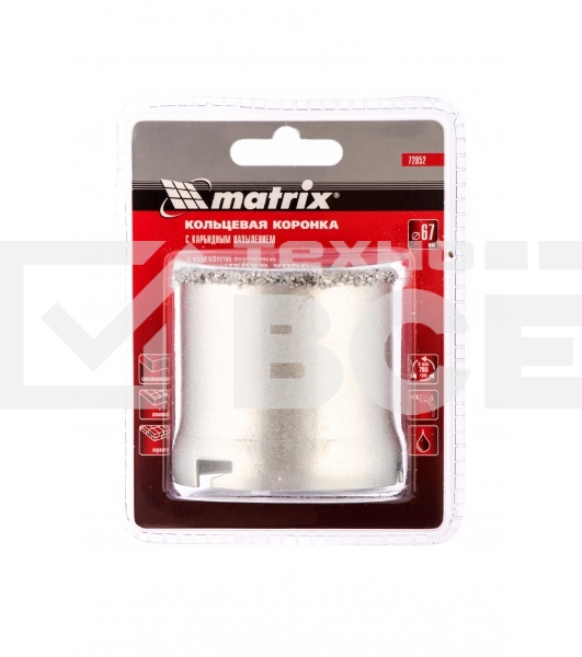 Кольцевая коронка Matrix с карбидным напылением, 67 мм