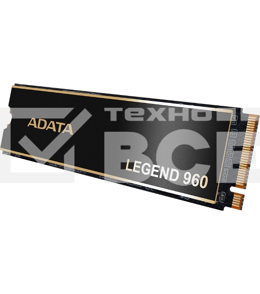 Накопитель SSD ADATA LEGEND 960, 1Tb, PCIe 4.0 x4, M.2 2280, NVMe, R/W 7400/6000, с радиатором