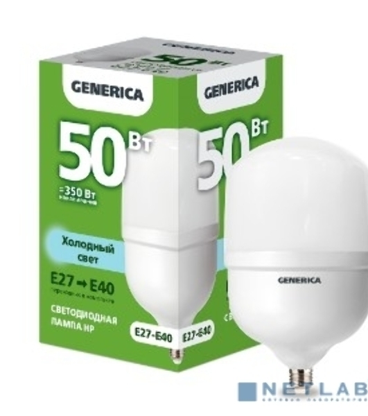 Лампа cветодиодная LED IEK LL-HP-50-230-65-E27-E40-G HP 50Вт 230В 6500К E27-E40 GENERICA