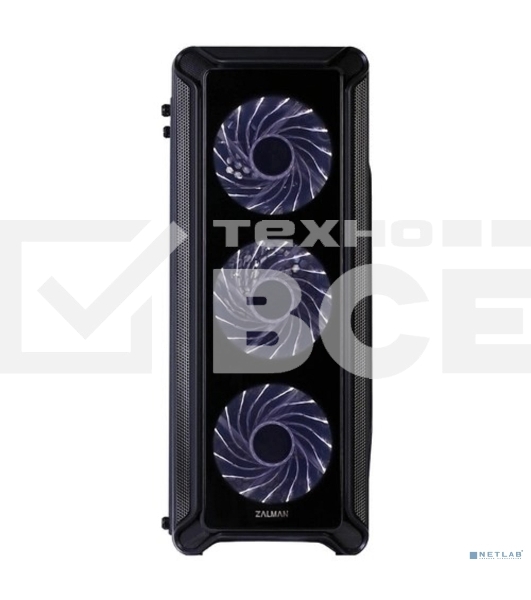 Компьютерный корпус Zalman i3 edge черный без БП ATX 3x120mm 2xUSB2.0 1xUSB3.0 audio bott PSU