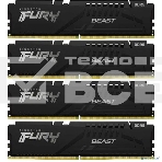 Оперативная память Kingston Fury Beast, DDR5, 64GB (4x16GB), 5200MHz, CL40, с радиаторами, черный, фото3