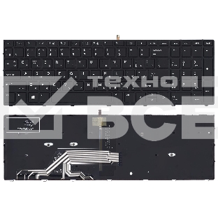 Клавиатура для ноутбука HP Probook 450 G5 черная с черной рамкой и подсветкой