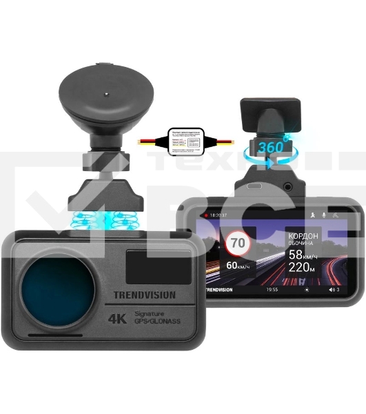 Видеорегистратор TrendVision TDR-725 Real 4K Max черный 8Mpix 2160x3840 2160p 170гр. GPS NT96670