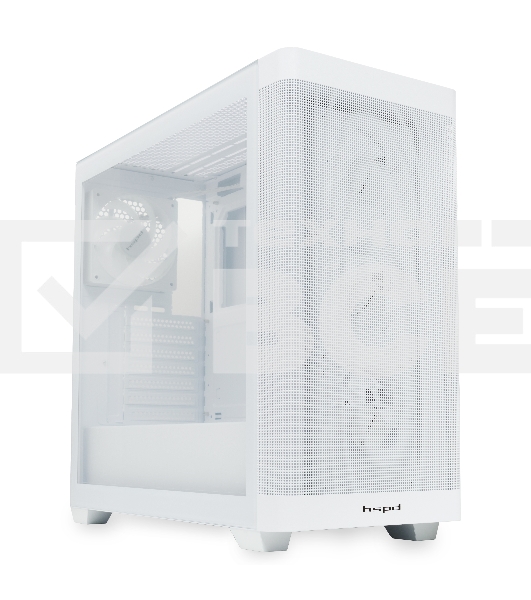 Компьютерный корпус  HSPD M740, Mesh Mid Tower, белый, TG, 0.6 SPCC, 4x120mm ARGB E-ATX, ATX, mATX, mITX 170/400/200mm 4x2.5
