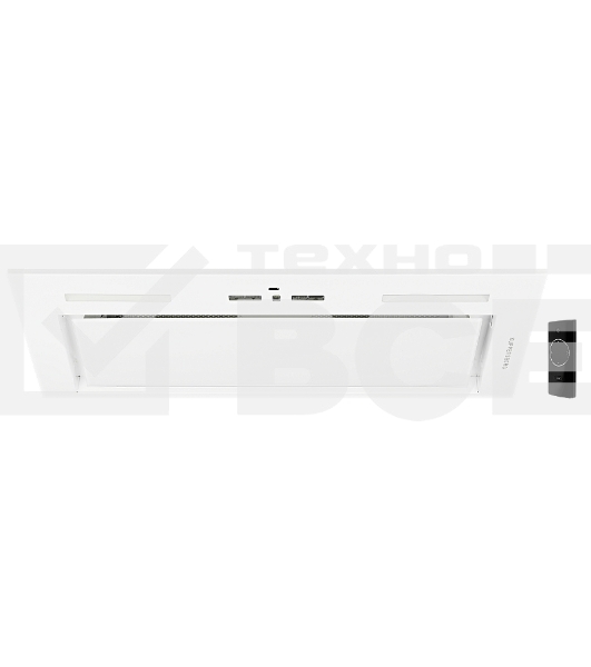 Встраиваемая вытяжка Kuppersberg IBOX 60 W, ширина 60см, отвод/рециркуляция, 680 м3/час, электронное кнопочное управление, 3 скорости, светодиодное освещение 2х3 Вт, металлические жироулавливающие фильтры, белый