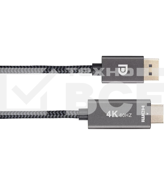 Кабель DisplayPort M-> HDMI M 4K@60Hz 1.8m Telecom,оплетка (TA561M-1.8M)