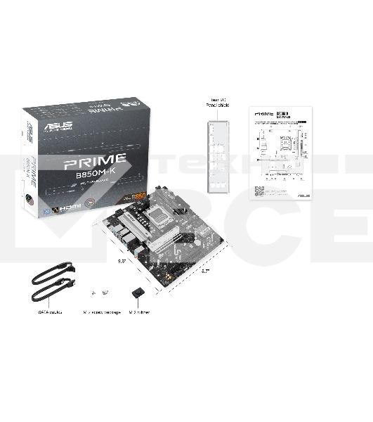 Материнская плата ASUS PRIME B850M-K, AM5, AMD B850, 2xDDR5, 4xSATA, 2xM.2, 1xPCIe 5.0 x16, 1xPCIe 4.0 x8, 1xDP, 1xHDMI, 1x2.5Gb LAN, 2xUSB-A 10Gbps, 2xUSB-A 5Gbps, 4xUSB-A 2.0, 1xPS/2, 3x3.5 мм, 7.1, mATX