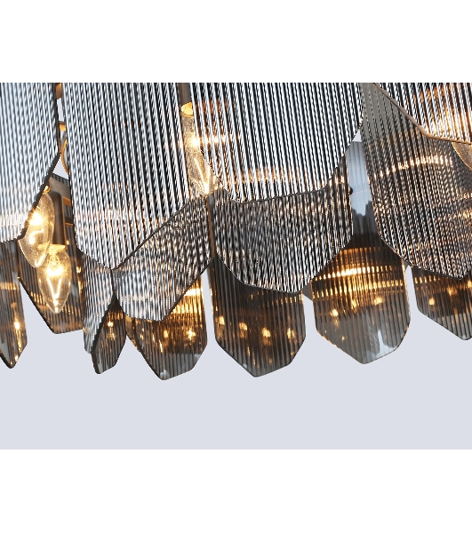 Светильник Ambrella light LH31203/8 SN/SM сатин никель/дымчатый E14*8 max 40W D650*270
