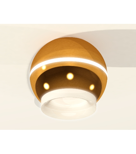 Светильник Ambrella Light XS1105030 PYG/FR золото желтое полированное/белый матовый MR16 GU5.3 LED 3W 4200K (C1105, N7165)