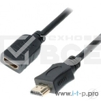 Кабель-удлинитель HDMI Cablexpert CC-HDMI4X-0.5M, 19M/19F, v2.0, позол.разъемы, экран, 0.5м, черный, пакет, фото4