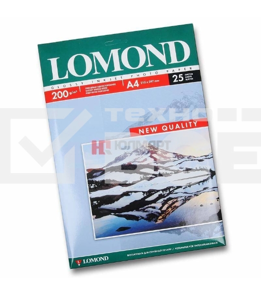 Фотобумага LOMOND Одностороняя Глянцевая, 200г/м2,A4 (21X29,7)/25л. для струйной печати
