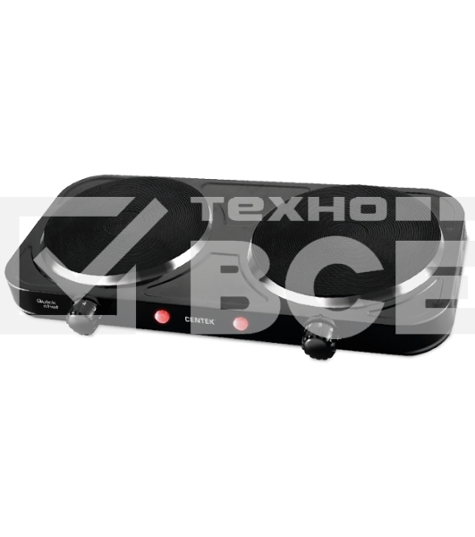Электрическая плитка Centek CT-1507 черный, 2конф ЧУГУН 155мм, 2000Вт, индикатор работы