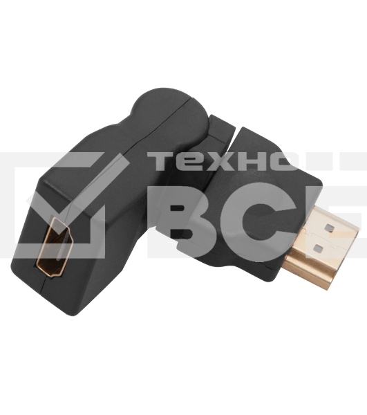 Переходник штекер HDMI - гнездо HDMI, поворотный Rexant