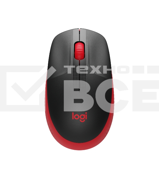 Мышь беспроводная Logitech M190 черный/красный, 1000 dpi, радиоканал, USB, кнопки - 3