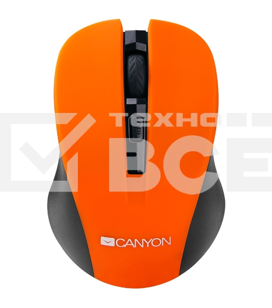 Мышь беспроводная Canyon MW-1 оранжевый, 1200 dpi, радиоканал, USB, кнопки - 4