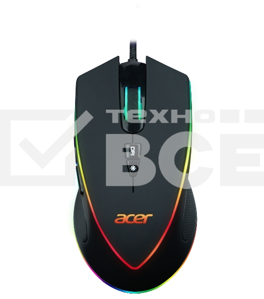 Мышь проводная Acer OMW131 черный, 6400 dpi, USB, кнопки - 7