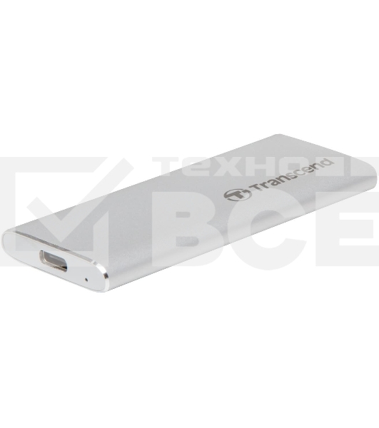 Накопитель External SSD Transcend 500Gb ESD260C <TS500GESD260C> (USB3.1 gen 2, Type C 520/460Mbs, 3D NAND, 81x34x8mm, 33g) Silver