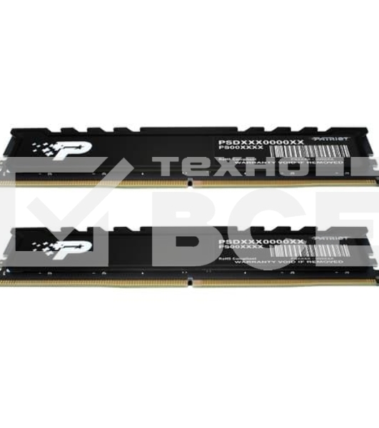 Оперативная память Patriot Signature Premium, DDR5, 64GB (2x32 GB), 4800 MHz, CL40, радиатор, черный