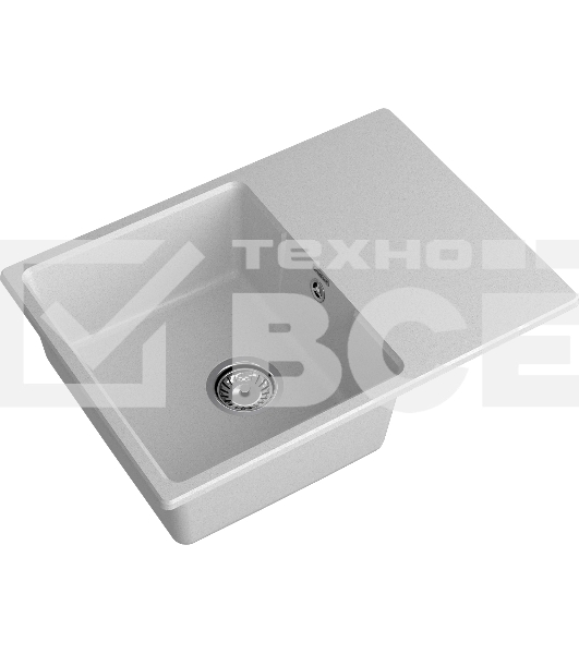 Мойка URBAN 668L gray 1-чаша+крыло 680*490мм, монтаж: врезной, материал: кварц, цвет: серый
