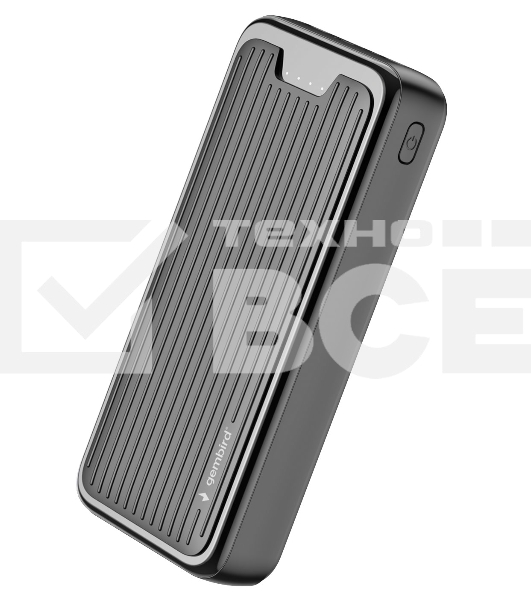 Портативный аккумулятор Gembird GPB-20, 20000мА·ч, 2A, черный