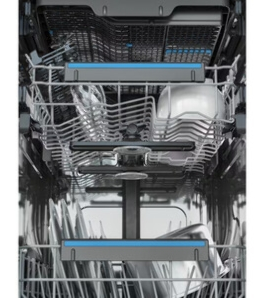 Встраиваемая посудомоечная машина ELECTROLUX EEG63410L/Встраиваемая узкая посудомоечная машина, загрузка на 10 комплектов посуды, сенсорное управление, 8 программ, 44.6x55x82 см, черный, сушка: стандартная (конденсация), индикация на полу: проекция дисплея
