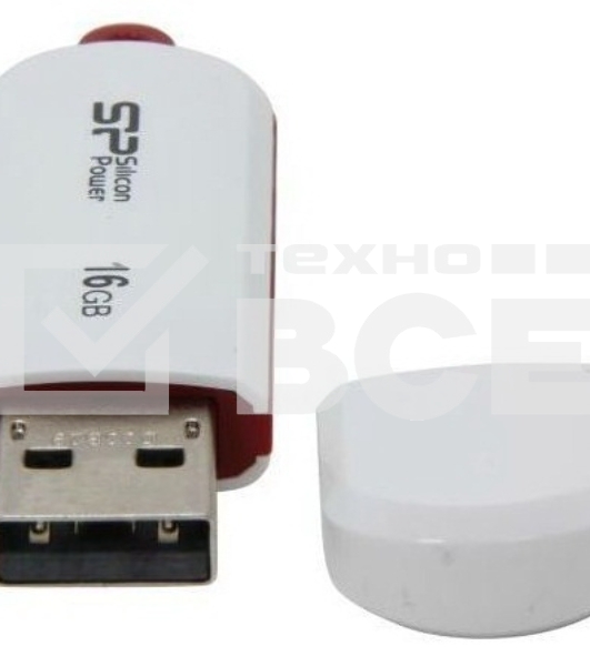 Флеш диск Silicon Power 16Gb LuxMini 320 SP016GBUF2320V1W USB2.0 белый