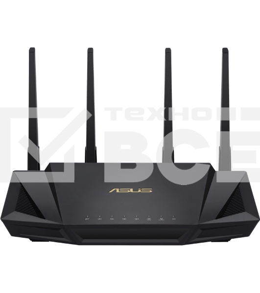 Роутер ASUS RT-AX58U 802.11b/g/n/ac/ax, до 2402 + 574Mbps, 2,4 + 5 гГц, 4 антенны, USB