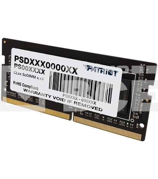Оперативная память Patriot Signature, DDR4, 16GB (1x16 GB), 3200 MHz, CL22, SO-DIMM