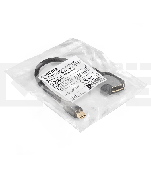Кабель miniDisplayPort-DisplayPort ExeGate EX-CC-mDPM-DPF-0.15 (mini20M/20M, 0,15м)