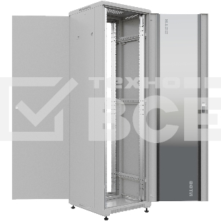 Шкаф серверный NTSS Премиум (NTSS-R42U6060GS) напольный 42U 600x600мм пер.дв.стекл металл 900кг серый IP20 сталь