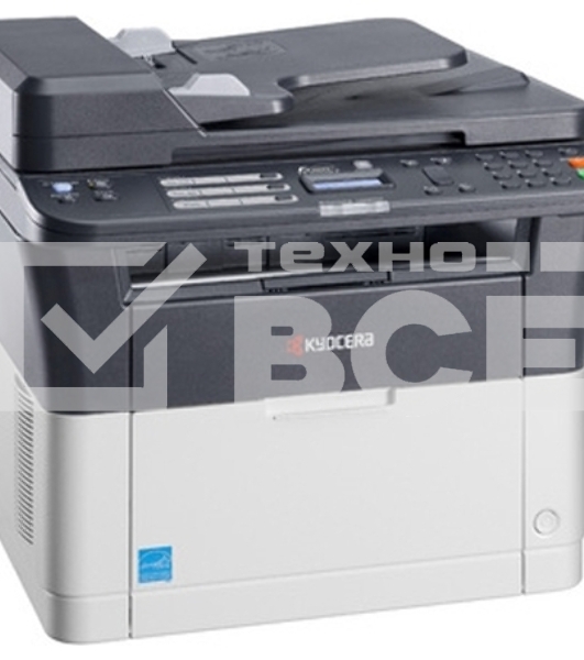 МФУ лазерный Kyocera Ecosys FS-1025MFP (1102M63RU0/1102M63RUV/1102M63RU2/1102M63NX2/1102M63DZ2), A4, ч/б, печ. до 25 стр/мин., скан. до 18 стр/мин. (ч/б) 6 стр/мин. (цвет), 600 x 1800 dpi (печать) 600x600dpi (скан), USB, RJ-45