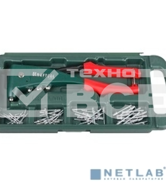 Заклепочник KRAFTOOL с усиленным литым корпусом 'KraftSteel' для заклепок d=2,4/3,2/4,0/4,8 мм - алюминий и сталь, d=2,4/3,2/4,0 - нерж. сталь