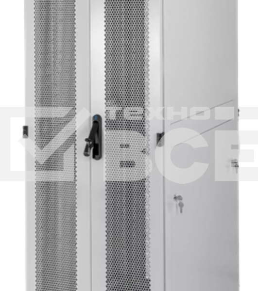 Шкаф телекоммуникационный напольный 42U (600 × 1000) дверь перфорированная, задние двойные перф.